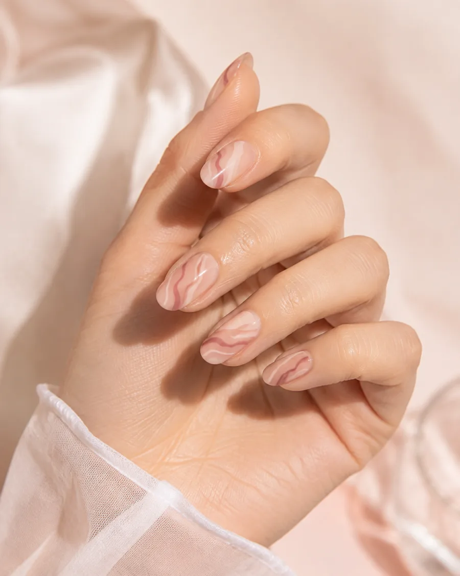 Choosing warm nude and burgundy nail colours at Prominence Nail Design